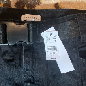 Black Denim Skirt w/ belt - Topshop - NEVER WORN